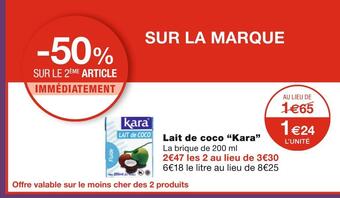 Monoprix Kara lait de coco offre
