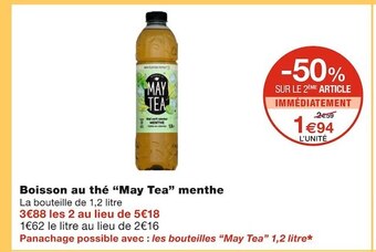 Monoprix May tea boisson au thé menthe offre