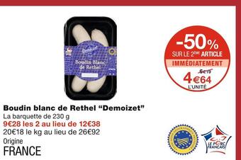 Monoprix Demoizet boudin blanc de rethel offre