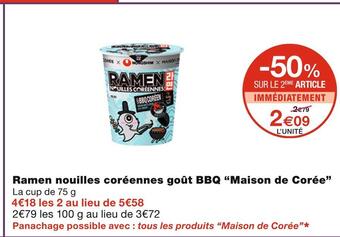 Maison de corée ramen nouilles coréennes goût bbq