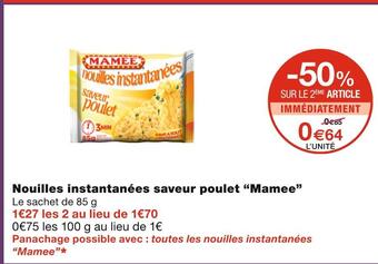 Monoprix Mamee nouilles instantanées saveur poulet offre