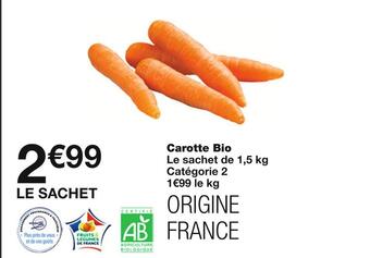 Monoprix Carotte bio offre