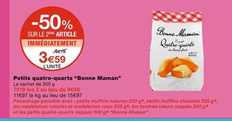 Monoprix Bonne maman petits quatre-quarts offre
