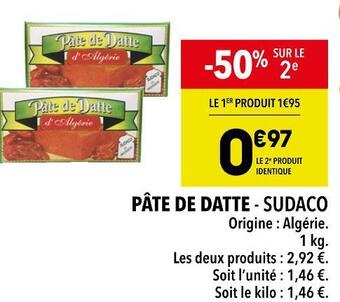 Supeco Sudaco pâte de datte offre