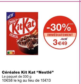 Monoprix Nestlé céréales kit kat offre