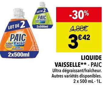 Supeco Paic liquide vaisselle offre