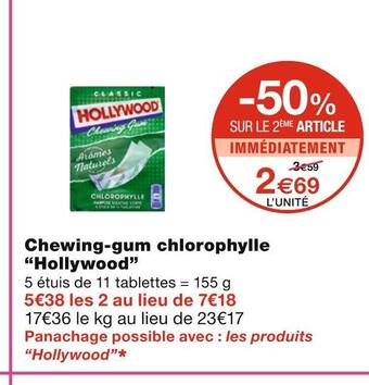 Hollywood chewing-gum chlorophylle