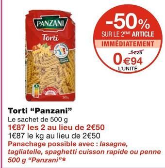 Monoprix Panzani torti offre