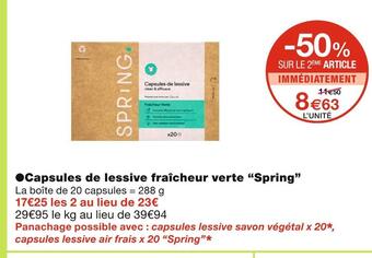 Monoprix Spring capsules de lessive fraîcheur verte offre
