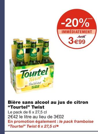 Monoprix Tourtel bière sans alcool au jus de citron twist offre