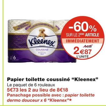 Monoprix Kleenex papier toilette coussiné offre
