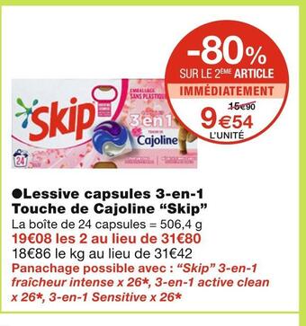 Skip lessive capsules 3-en-1 touche de cajoline