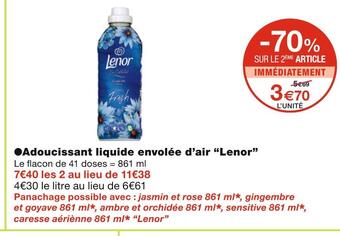 Monoprix Lenor adoucissant liquide envolée d’air offre