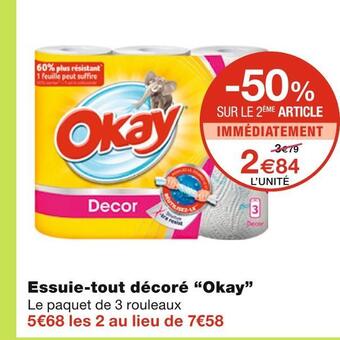Monoprix Okay essuie-tout décoré offre