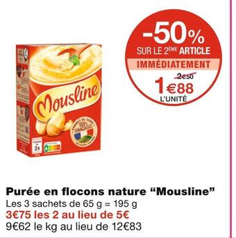 Monoprix Mousline purée en flocons nature offre