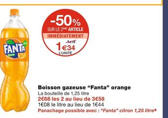 Monoprix Fanta boisson gazeuse orange offre