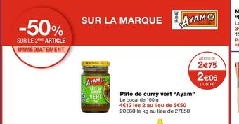 Monoprix Ayam pâte de curry vert offre