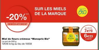 Monoprix Monoprix bio miel de fleurs crémeux offre