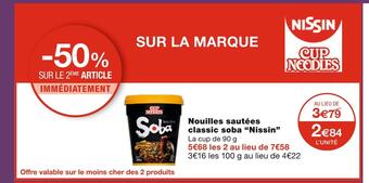 Monoprix Nissin nouilles sautées classic soba offre