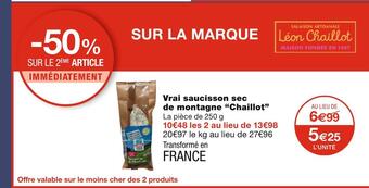 Chaillot vrai saucisson sec de montagne