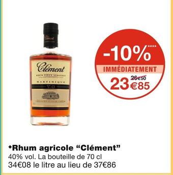 Monoprix Clément rhum agricole offre