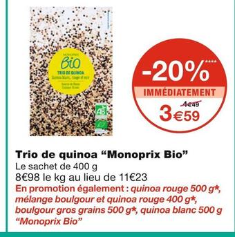 Monoprix Monoprix bio trio de quinoa offre