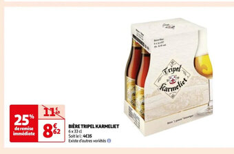 Auchan BIÈRE TRIPEL KARMELIET 6 x 33 cl offre