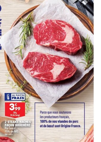 ALDI 2 STEAKS HACHÉS FAÇON BOUCHÈRE offre