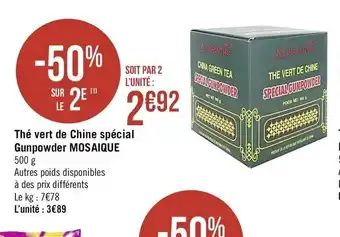 Casino Supermarchés Thé vert de Chine spécial Gunpowder Mosaique offre