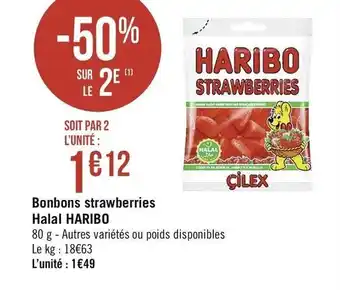Casino Supermarchés Bonbons strawberries Halal Haribo offre