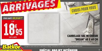 Batkor CARRELAGE SOL INTÉRIEUR offre
