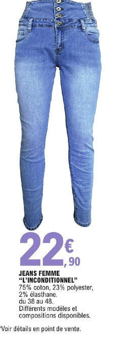 E.Leclerc JEANS FEMME L'INCONDITIONNEL offre