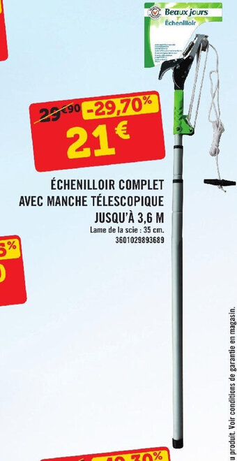 E.Leclerc ÉCHENILLOIR COMPLET AVEC MANCHE TÉLESCOPIQUE JUSQU offre