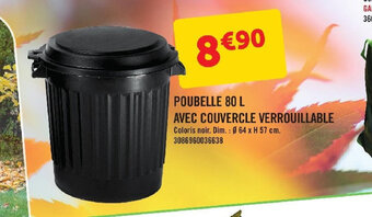 E.Leclerc POUBELLE 80 L AVEC COUVERCLE VERROUILLABLE offre