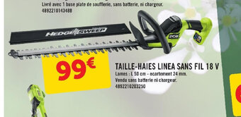 E.Leclerc TAILLE-HAIES LINEA SANS FIL 18 V offre