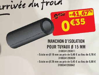 MANCHON D'ISOLATION POUR TUYAUX 15 MM