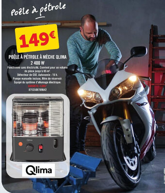 E.Leclerc POÊLE À PÉTROLE À MÈCHE QLIMA 2 400 W offre