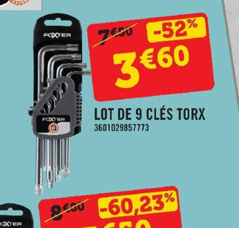 E.Leclerc LOT DE 9 CLÉS TORX offre