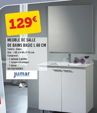 E.Leclerc MEUBLE DE SALLE DE BAINS BASIC L 60 CM offre