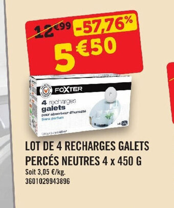 E.Leclerc LOT DE 4 RECHARGES GALETS PERCÉS NEUTRES offre