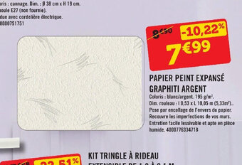 E.Leclerc PAPIER PEINT EXPANSÉ GRAPHITI ARGENT offre