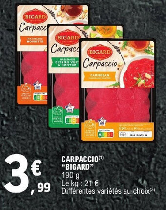 E.Leclerc CARPACCIO(¹) "BIGARD" offre