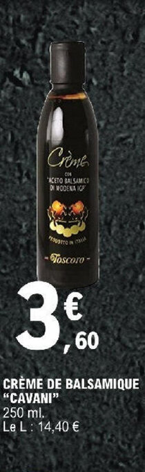 CRÈME DE BALSAMIQUE "CAVANI"