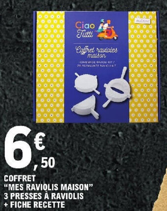 E.Leclerc COFFRET "MES RAVIOLIS MAISON" 3 PRESSES A RAVIOLIS + FICHE RECETTE offre