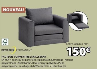 JYSK FAUTEUIL CONVERTIBLE SKILLEBEKK offre