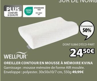 JYSK OREILLER CONTOUR EN MOUSSE À MÉMOIRE KVINA offre