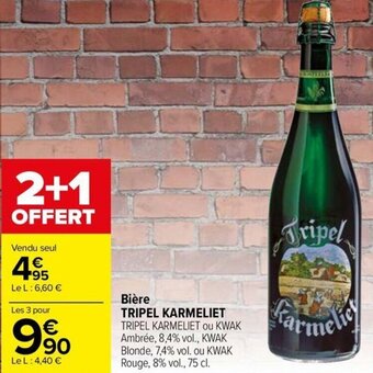 Carrefour City Bière TRIPEL KARMELIET offre