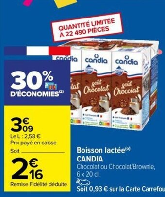 Carrefour Drive Boisson lactée(º) CANDIA offre
