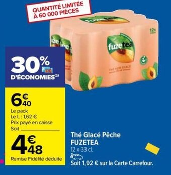 Carrefour Drive The Glacé Pêche FUZETEA offre