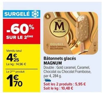 Carrefour Drive Bâtonnets glacés MAGNUM offre